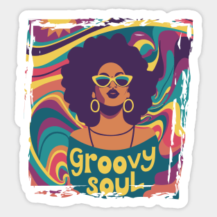 Groovy Soul -  70's African American woman Sticker